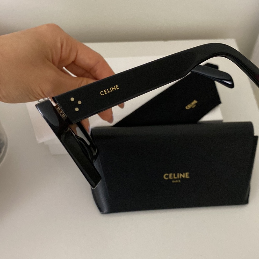Celine Polarized Rectangle Acetate Sunglasses - image 2